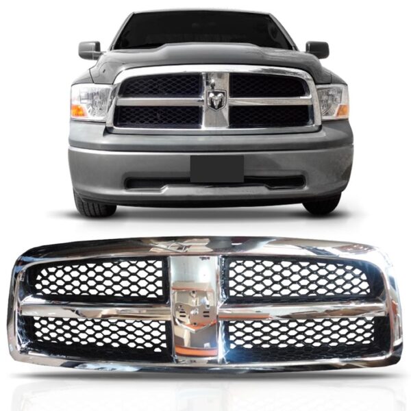 Tela Frontal Grade Para Dodge Ram 2009 2010 Cromada Cromado