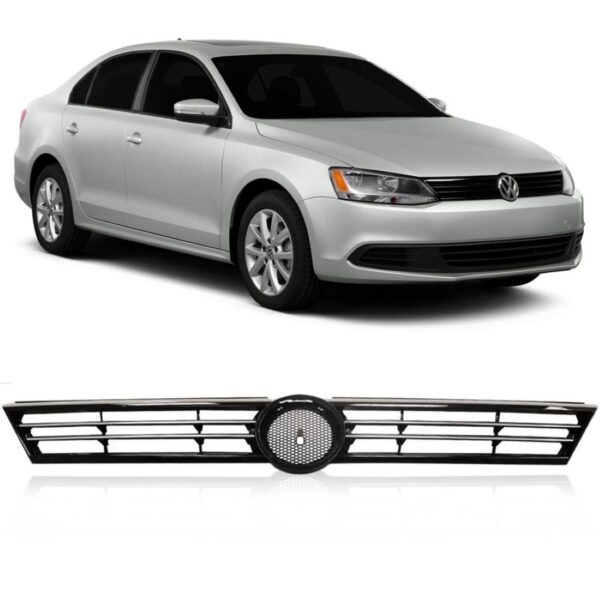 Grade Jetta 2011 A 2014 Preta C/friso Cromado Preta
