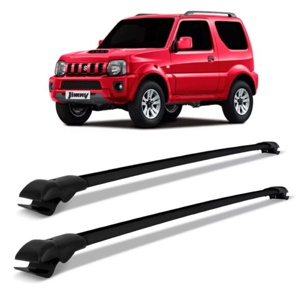 Travessa Rack Teto Suzuki Jimny  2001 A 2017 Aluminio Preto Preta