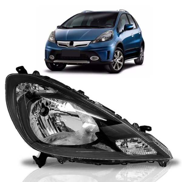 Farol Honda New Fit Twist 13 14 2015 Máscara Negra 1ª Linha - Direito/passageiro