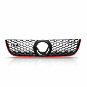 Grade Radiador Com Friso Vermelho Polo Gti 2007 2008 A 2011 Preto