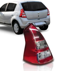 Lanterna Sandero 12 2013 2014 Bicolor Friso Cromado 1ª Linha Esquerdo