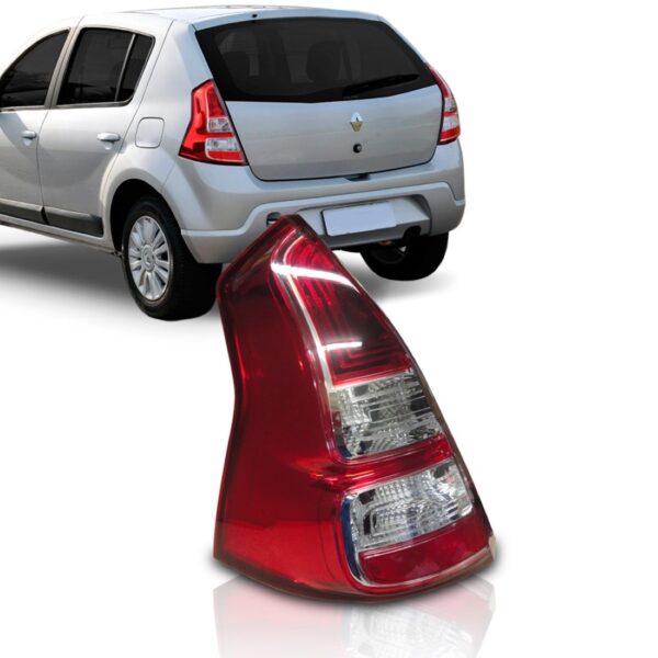 Lanterna Sandero 12 2013 2014 Bicolor Friso Cromado 1ª Linha Esquerdo