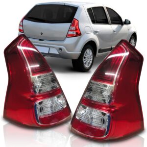 Lanterna Sandero 12 2013 2014 Bicolor Friso Cromado 1ª Linha Esquerdo