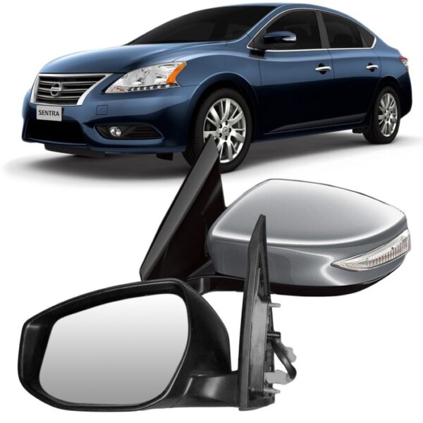 Retrovisor Sentra 2014 2015 Eletrico Com Pisca Seta View Max Lado Direito