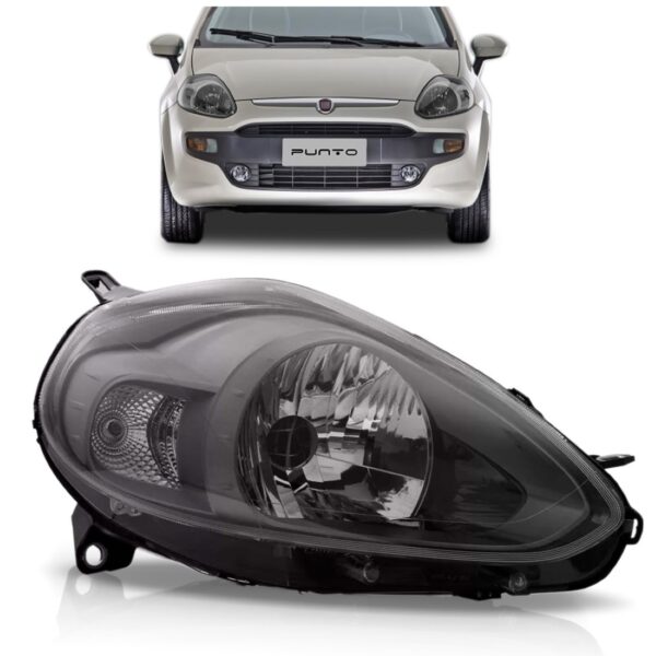 Farol Fiat Punto 12 13 2014 15 16 17 18 Sport Cinza 1ª Linha Direito/passageiro