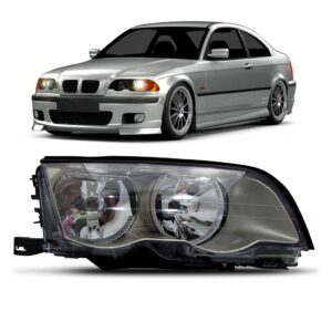 Farol Serie 3 325i 323i 330i 98 1999 00 01 Cromado 1ª Linha - Direito/passageiro