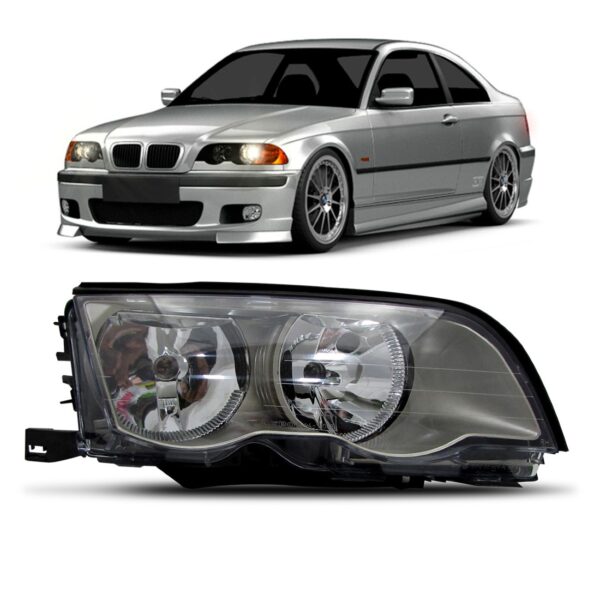 Farol Serie 3 325i 323i 330i 98 1999 00 01 Cromado 1ª Linha - Direito/passageiro