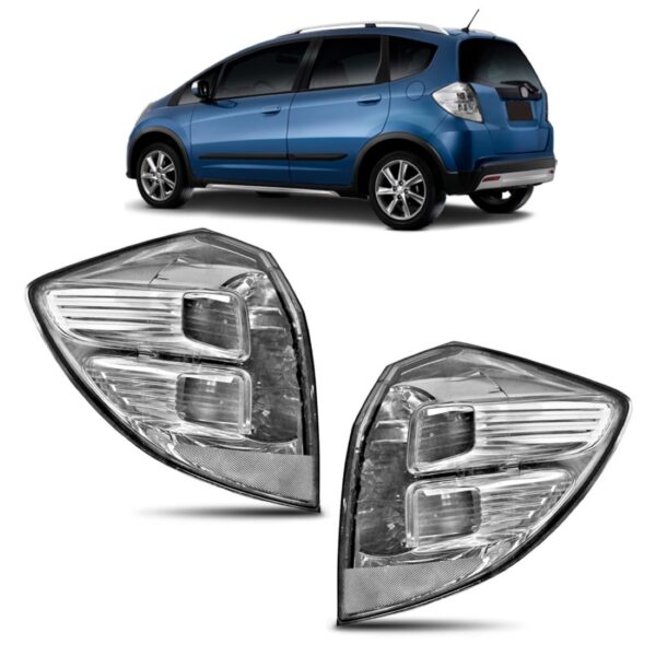 Lanterna Traseira New Fit Twist 12 A 13 Fume Clara Serve 09 Lado Esquerdo