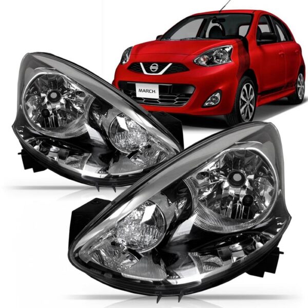 Farol Nissan March 2014 2015 2016 Nissan 1ª Linha - Esquerdo/motorista