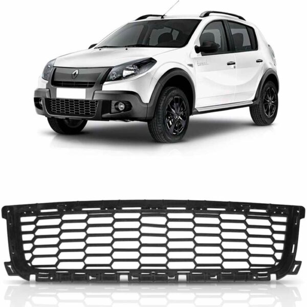 Grade Sandero Stepway 2011 2012 2013 Inferior Central Preta