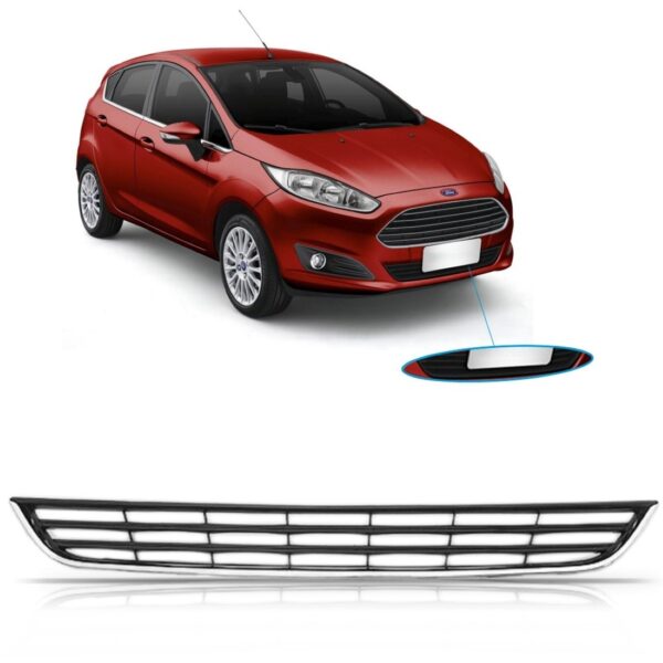 Grade  Radiador Para New Fiesta 13/15 Inf Pchoque Preta Preto
