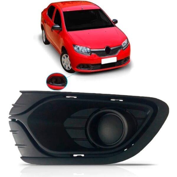 Tela Frontal Moldura Milha Logan 2014 15 2016 Fechada Le Preto