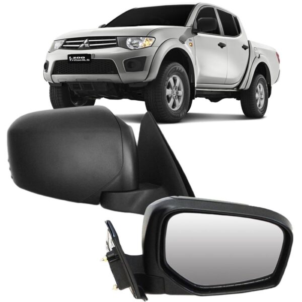 Retrovisor L200 Triton 2008 2009 10 11 2012 2013 Fixo Preto Lado Direito