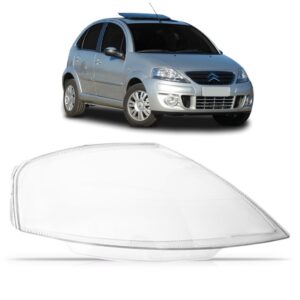 Lente Farol Citroen C3 2003 2004 2005 2006 07 08 2009 2010 Lado Direito