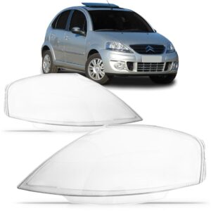 Lente Farol Citroen C3 2003 2004 2005 2006 07 08 2009 2010 Lado Esquerdo