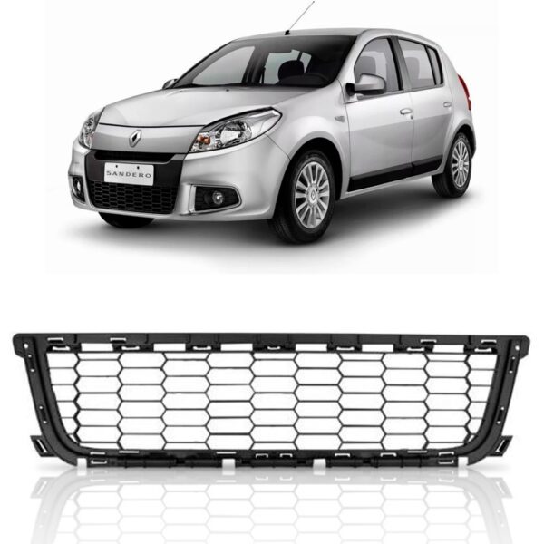 Grade Central Sandero 2011 2012 2013 A 2014 1a Linha Preto