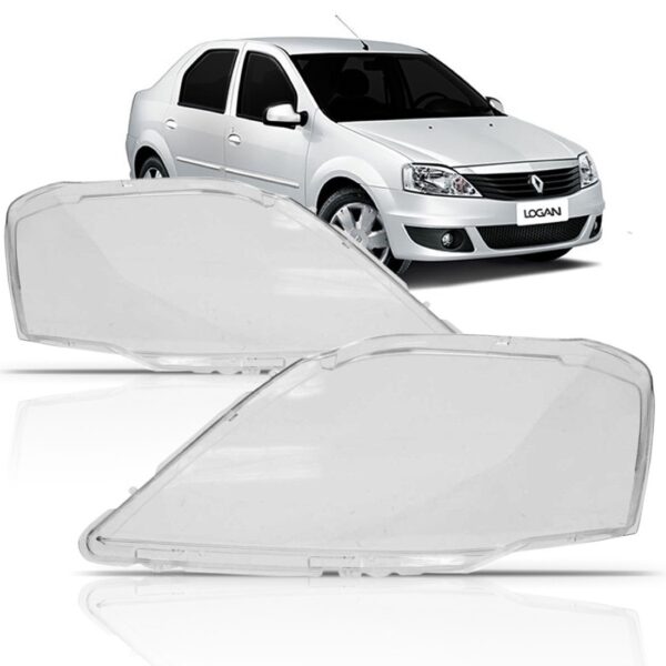 Lente Farol Renault Logan 2009 2010 2011 2012 2013 Cristal Lado Esquerdo