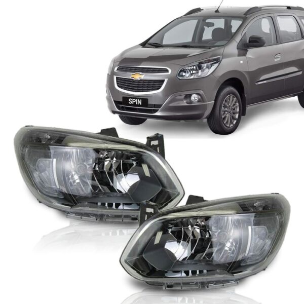 Farol Spin 12 13 2014 15 Cromomix Cinza Fumê Claro 1ª Linha Direito/passageiro