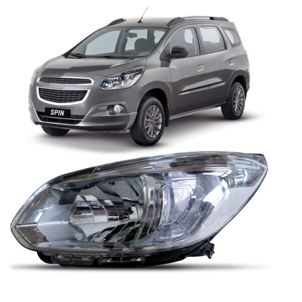 Farol Spin 12 13 2014 15 Cromomix Cinza Fumê Claro 1ª Linha Esquerdo/motorista