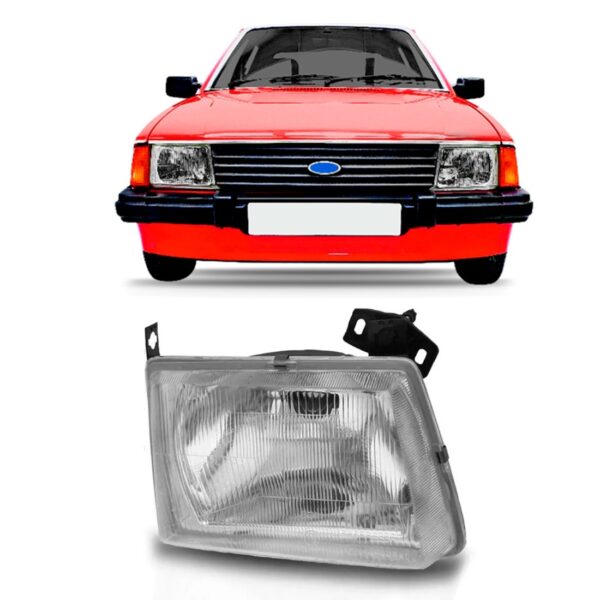 Farol Dianteiro Escort 1984 1985 1986 Cromado 1ª Linha Direito/passageiro