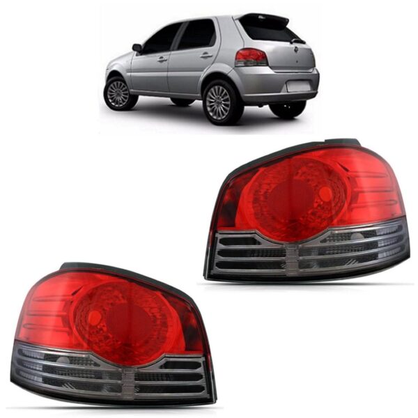 Lanterna Traseira Palio 2010 2011 Frisada Fume 1ª Linha Esquerdo Bicolor Fumê