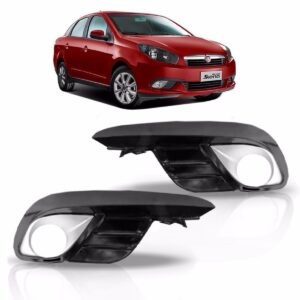 Moldura Milha Grand Siena 2013 14 15 Preta Com Aro Prata- Lado Direito