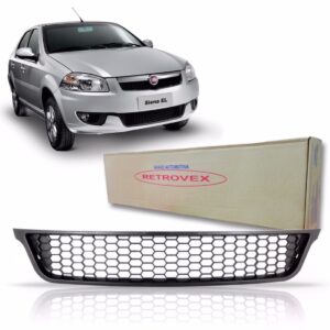 Tela Frontal Inferior Parachoque Siena El Strada 13 14 15 - Preto