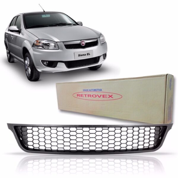 Tela Frontal Inferior Parachoque Siena El Strada 13 14 15 - Preto