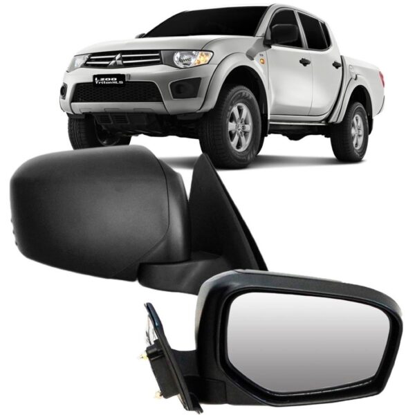 Retrovisor L200 Triton Fixo 2008 A 2013 Preto  Lado Direito