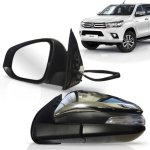 Retrovisor Toyota Hilux 2016 2017 Cromado Elétrico Com Pisca Lado Esquerdo