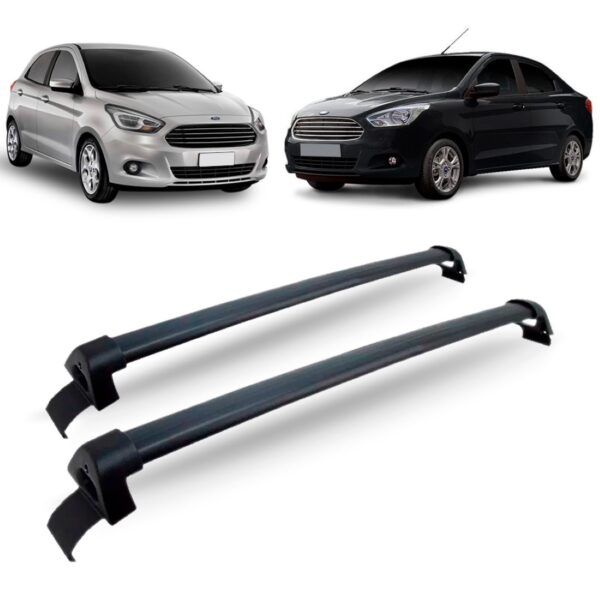 Rack De Teto Para Ford Ka 2015 2016 Alumínio Preto Preto