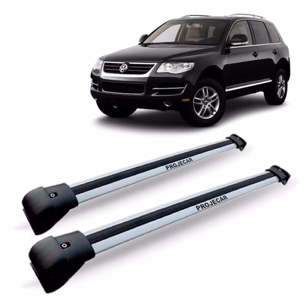 Bagageiro De Teto Touareg 2004 A 2015 Aluminio Prata Prata