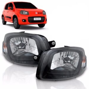 Farol Novo Uno Way 2010 11 12 2013 Mascara Negra 1ª Linha - Esquerdo/motorista