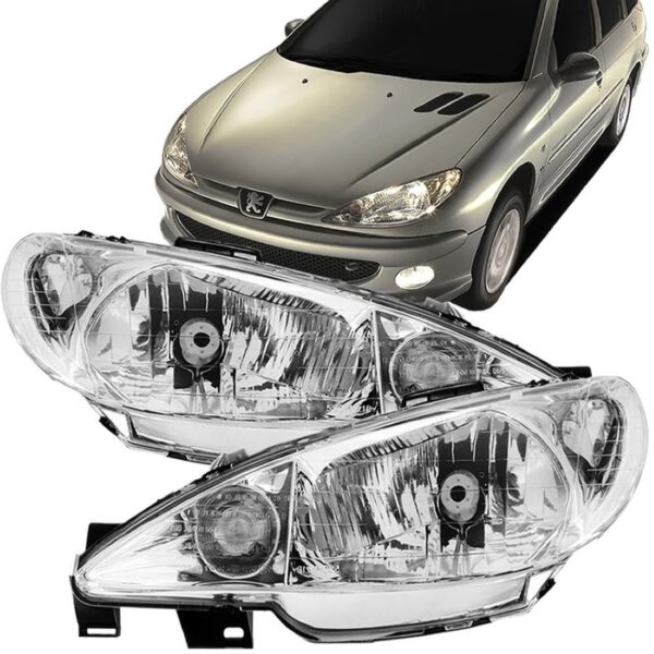 Farol Peugeot 206 04 05 06 A 09 10 Eletrico Duplo 1ª Linha - Esquerdo/motorista