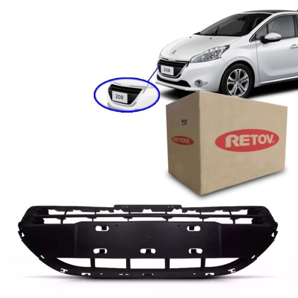 Grade Radiador Peugeot 208 Preta 2012 2013 A 2015 1a Linha Preto