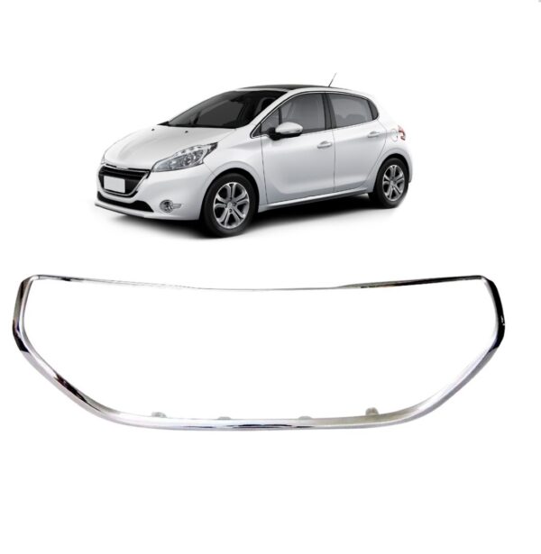 Moldura Grade Radiador Peugeot 208 2012 A 2016 Cromado