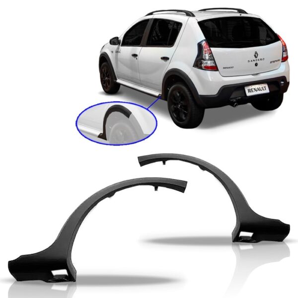 Alargador Vão Roda Traseiro Sandero Stepway 2012 2013 2014 Lado Direito