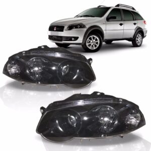 Farol Strada Palio Siena 11 12 13 Fume Black Sport 1ª Linha Esquerdo/motorista