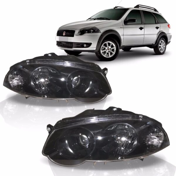 Farol Strada Palio Siena 11 12 13 Fume Black Sport 1ª Linha Esquerdo/motorista