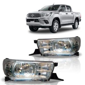 Farol Para Hilux 2016 A 2020 Toyota Cromado 1ª Linha Esquerdo/motorista