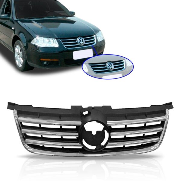 Tela Frontal Bora 2007 2008 2009 2010 2011 Com Friso Cromado Preto