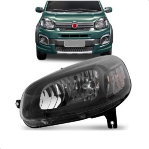 Farol Uno 15 16 17 18 19 A 2024 Mascara Negra Fume 1ª Linha Esquerdo/motorista