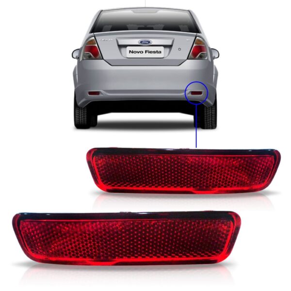 Lanterna Refletiva Fiesta 10 11 12 2013 2014 Sedan 1ª Linha Esquerdo/motorista