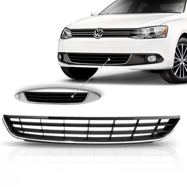 Grade Jetta 2011 12 13 2014 Inferior Central Friso 1a Linha - Preto