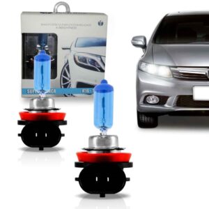 Kit Par Lampada Super Branca Tech One H16 Efeito Xenon