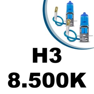 Kit Par Lampada Super Branca Tipo Xenon 8500k H3 60/55w 12v