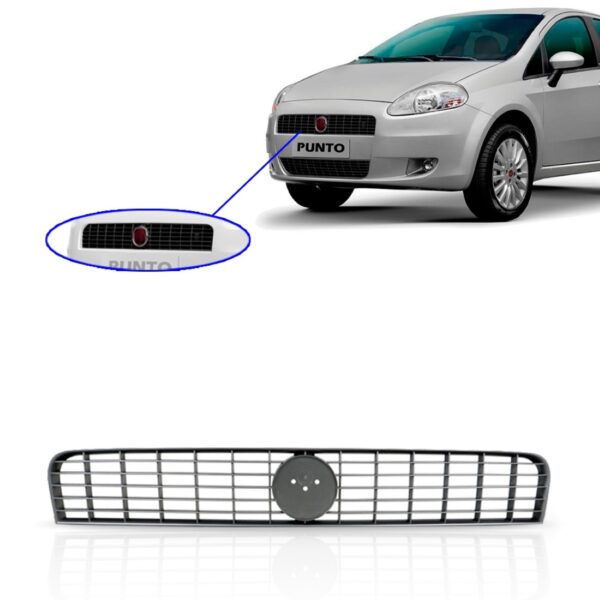 Grade Superior Tela Para Fiat Punto 2007 A 2011 Prata Prata