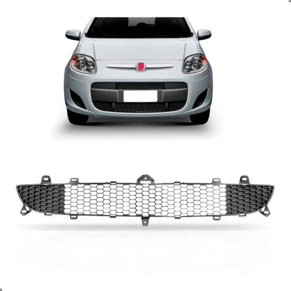 Grade Tela Parachoque Dianteiro Palio 2012 A 2015 1a Linha Preto Fosco