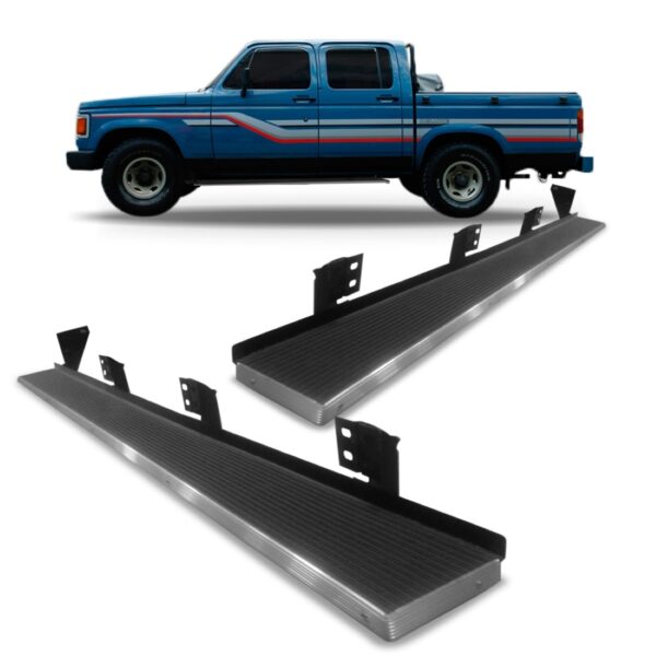 Estribo Lateral D20 D10 Cabine Dupla Todos Os Anos Preto